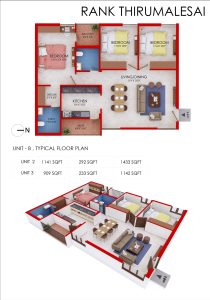 Unit B Typical Floor Plan