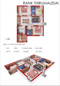 Unit D Typical Floor Plan